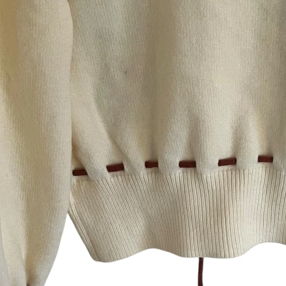 Listicle Beige Brown Floral Embroidered Knit Cardigan NWT Small - Picture 11 of 14